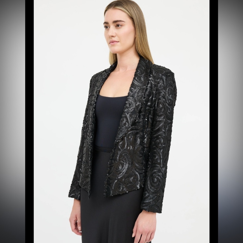 Anine Bing Mae sequin black Blazer xs $600 revolve formal winter nwot evening